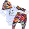 Newborn Baby Girl Clothes Hi I'M New Here Newborn Outfit Infant Romper Floral Pants Cute Baby Girl Outfits 4PC Set