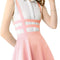 Women'S Pleated Overall Gothic A-Line Elastic Waist Kawaii Braces Suspender Skirt