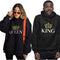 King and Queen Matching Hoodies for Couples His and Hers Couple Hoodie Set