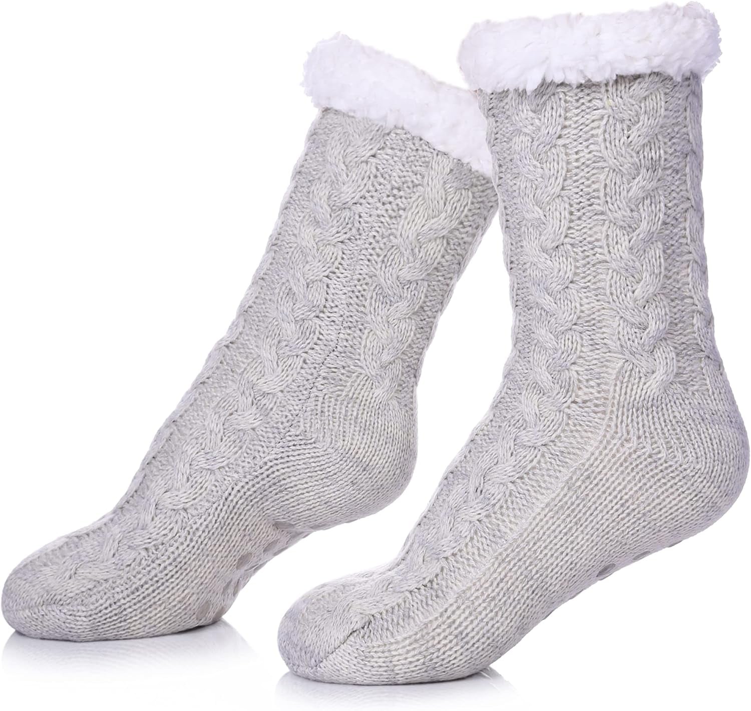 Women'S Winter Super Soft Warm Cozy Fleece Lined Fuzzy Slipper Socks with Grippers